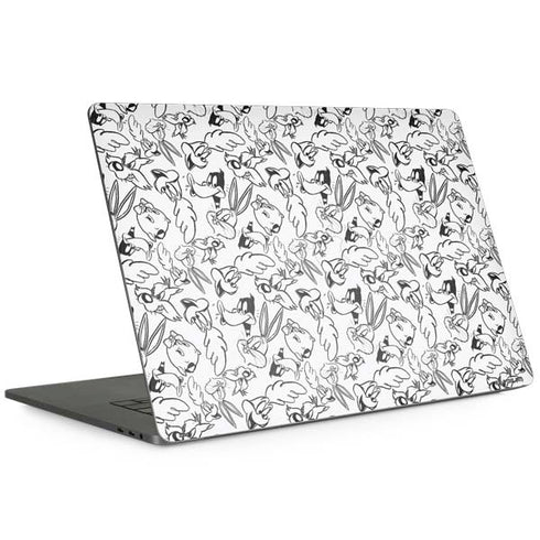 Looney Tunes Looney Squad Black and White Grid Apple MacBook Pro 15-inch Skin